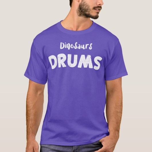 恐竜ドラム音楽 Tシャツ (正面)