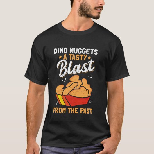 恐竜ナゲット チキンスナック 懐かしい爆発 Tシャツ (正面)