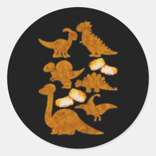 恐竜ヌグライフディノチキンおもしろいナゲッツ ラウンドシール (正面)