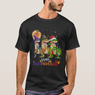 恐竜ハッピーハローサンキューマスTレックス Tシャツ