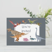 恐竜ハッピーバースデーパーティーカスタム招待状 招待状 (スタンド正面)