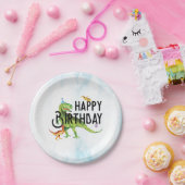 恐竜ハッピーバースデー紙プレート ペーパープレート (パーティー)