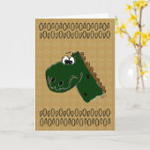 恐竜ハッピーバースデー カード (黄色い花)