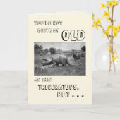 恐竜ハッピーバースデー カード (黄色い花)