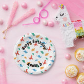 恐竜ハッピーバースデー ペーパープレート (パーティー)