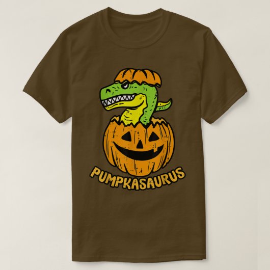 恐竜ハロウィンカボスパウルスボーイトドラーカボチャ Tシャツ (デザイン正面)
