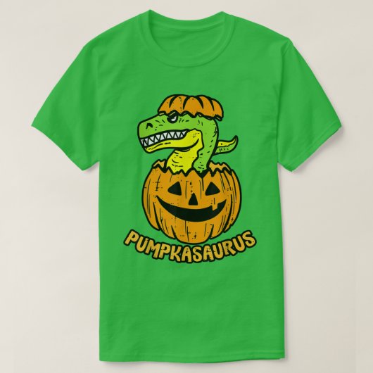 恐竜ハロウィーンカボスパウルスカボンプキンボーイ Tシャツ (デザイン正面)
