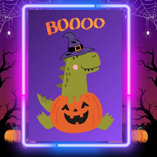 恐竜ハロウィーン誕生日キッズパーティの招待状 招待状