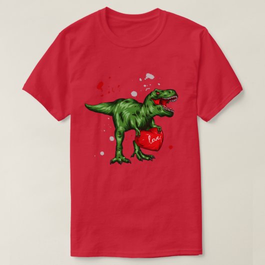 恐竜ハート Tシャツ (デザイン正面)