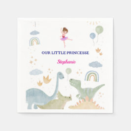 恐竜バレカスタムリーナバレエの誕生日 スタンダードカクテルナプキン