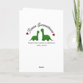 恐竜バレンタインデーの夫 カード (裏面)