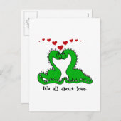 恐竜バレンタイン愛Tシャツと贈り物 シーズンポストカード (正面/裏面)