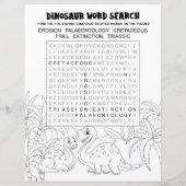 恐竜パズルワードサーチキッズアクティビティ (裏面)