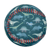 恐竜パターンティール(緑がかった色)グリーン 野球ボール (正面左)