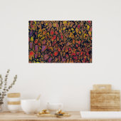 恐竜パターン（の模様が）ある骨 ポスター (キッチン)