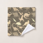 恐竜パターン バスタオルセット (ウォッシュタオル)
