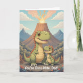 恐竜パパ最高! かわいい火山恐竜パパのカード カード (正面)