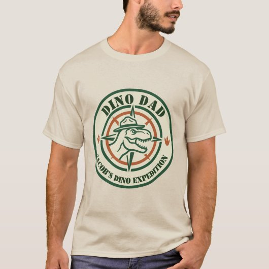 恐竜パパTシャツ、恐竜の誕生日パーティー Tシャツ (正面)
