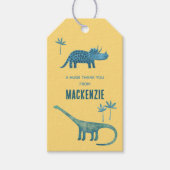 恐竜パーソナライズされたありがとう ギフトタグ (正面)