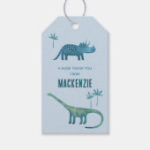 恐竜パーソナライズされたありがとう ギフトタグ (正面)
