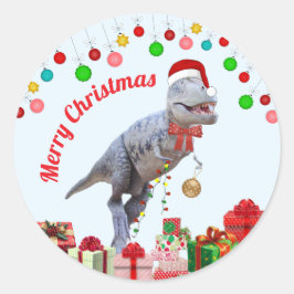恐竜パーソナライズされたのクリスマス ラウンドシール