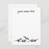 恐竜パーソナライズされたのノテカ子供へ ノートカード (正面/裏面)