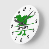 恐竜パーソナライズされたの丸い時計 ラウンド壁時計 (傾斜)