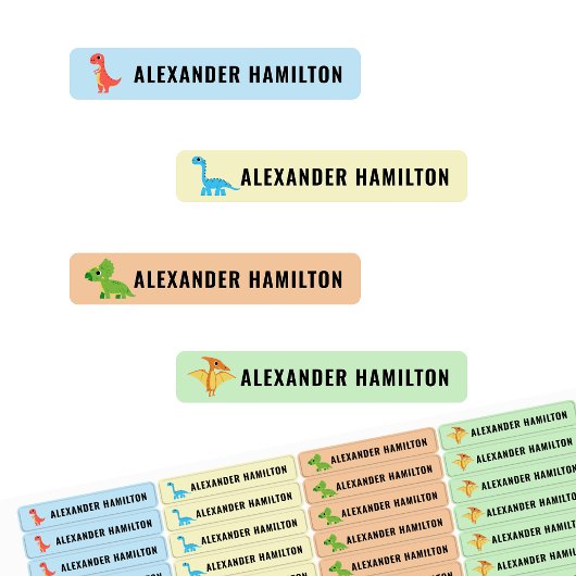 恐竜パーソナライズされたの子供の名前の学校防水 ラベル