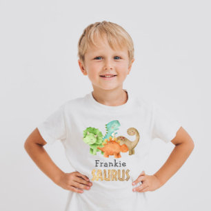 恐竜パーソナライズされたの赤ちゃんシャワー ベビーTシャツ