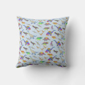 恐竜パーソナライズされたの青 クッション (裏面)