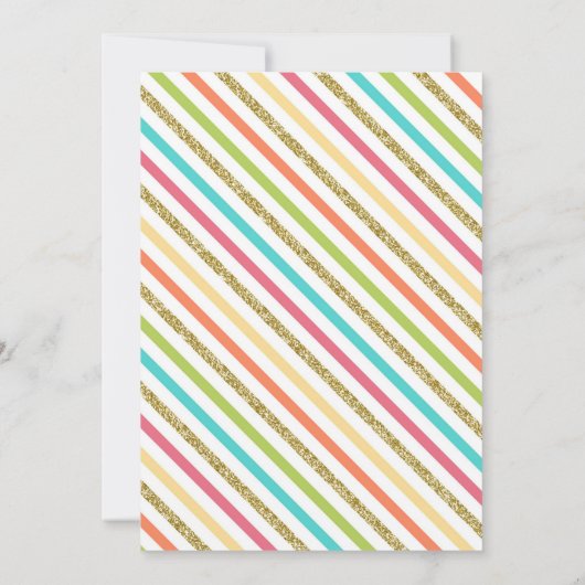 恐竜パーソナライズされたをテーマにした女の子の誕生日パーティー 招待状 (裏面)