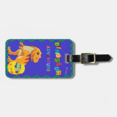 恐竜パーソナライズされたをテーマにした荷札 ラゲッジタグ (正面横)