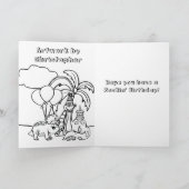 恐竜パーソナライズされたをテーマにした誕生日カード カード (内部)