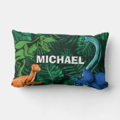 恐竜パーソナライズされたキッズディノジュラシックトレックスボーイ ランバークッション (裏面)