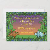 恐竜パーソナライズされたバースデーパーティ招待状 招待状 (裏面)