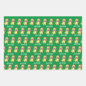 恐竜パーソナライズされたパーティー ラッピングペーパーシート (正面3)
