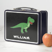 恐竜パーソナライズされた名前をカスタムする新学期 メタルランチボックス (インサイチュ)