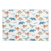 恐竜パーソナライズされた名 枕カバー (正面左)