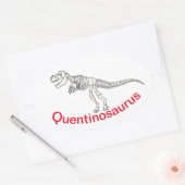 恐竜パーソナライズされた名 楕円形シール (封筒)