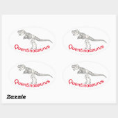 恐竜パーソナライズされた名 楕円形シール (シート)