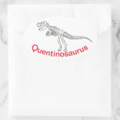 恐竜パーソナライズされた名 楕円形シール (バッグ)