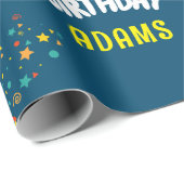 恐竜パーソナライズされた子供の誕生日 ラッピングペーパー (ロールコーナー)