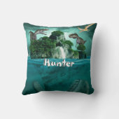 恐竜パーソナライズされた島 クッション (裏面)