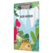 恐竜パーソナライズされた新学期名 クリップボード (左)