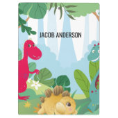 恐竜パーソナライズされた新学期名 クリップボード (裏面)