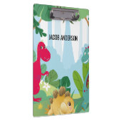 恐竜パーソナライズされた新学期名 クリップボード (右)