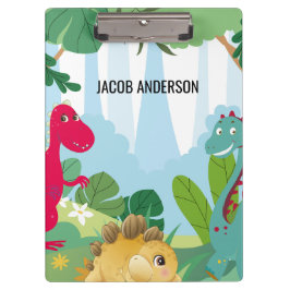 恐竜パーソナライズされた新学期名 クリップボード