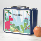 恐竜パーソナライズされた新学期名 メタルランチボックス (インサイチュ)