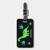 恐竜パーソナライズされた旅行 ラゲッジタグ (正面縦)