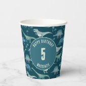恐竜パーソナライズされた時代子供の誕生日パーティー 紙コップ (裏面)